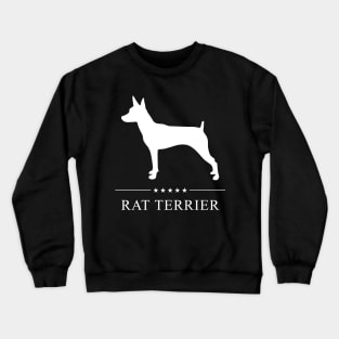 Rat Terrier Dog White Silhouette Crewneck Sweatshirt